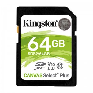 Cartão Memória Kingston Canvas Select Plus C10 U1 UHS-I SDXC 64GB